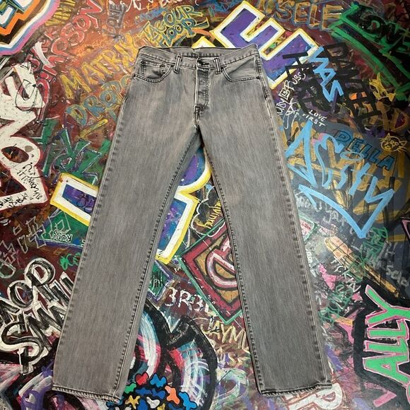 Levi’s 501 Original Straight Denim Jeans in Gray - Men’s W30 L32 - Classic Fit